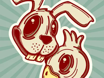 Chicken and bunny design diseño doodles illustration ipadpro procreate