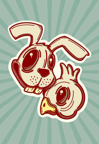 Chicken and bunny design diseño doodles illustration ipadpro procreate