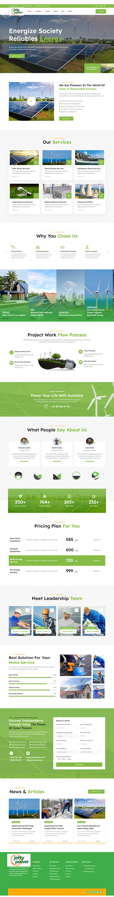 Solar Company Website branding design graphic design ui ux website wordpress