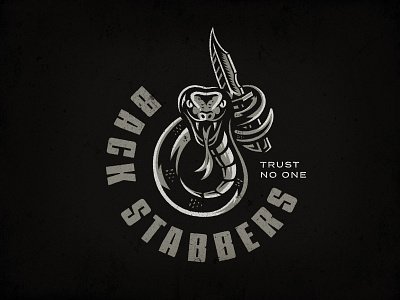 Back Stabbers back stabber branding design graphic design illustration illustrator knife logo snake trust no one vector viper
