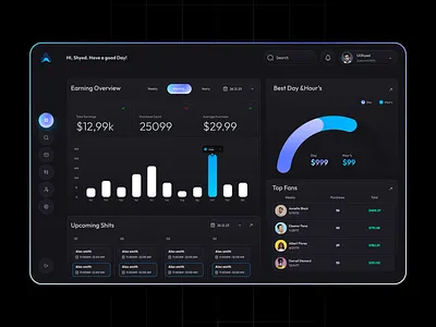 Income Management Dashboard Design dark dashboard dashboard landing page saas ui uishyed web web design website website design