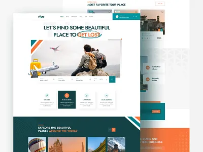 Travel Website Design, landing Page clean landing page modern website theme design themeforest tour landing page travel tours travel inspiration travel website trip ui uiux design website design website template website ui