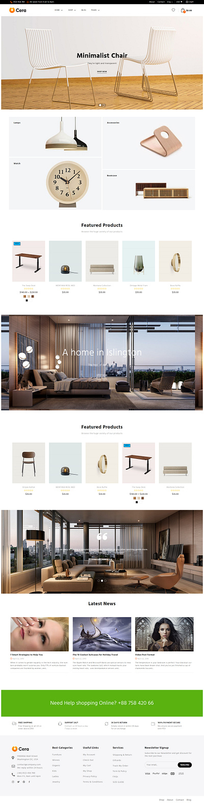 Furniture Store branding design graphic design ui ux website wordpress