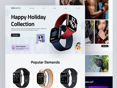 Smart Watch Landing Page creativepeoples designer dribbble ecommerce eshop landing page luxury watches popular smart watch store trending ui ui ux design watch collection watch landing page watch store web design web landing page website