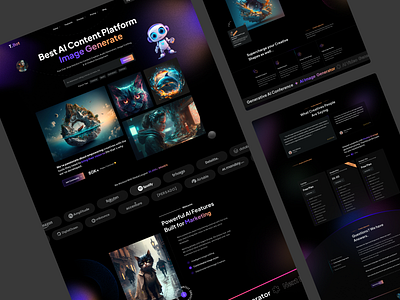 AI-Powered Image Generator Website Design ai image generator ai image generator landing page ai landing page ai webdesign ai website design design hero section image ai image generator landing page ui user interface ux web design website website design