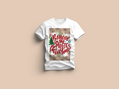 Believe in the Magic Christmas T-shirt Design abstract branding christmas christmas t shirt design clothing design graphic design holiday illustration logo magic tree tshirt typography vector xmas