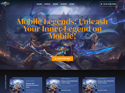 Exploring Mobile Legend's Interface branding creativity figma game game website marketing moblie legend practise ui uiux user interface ux website website design