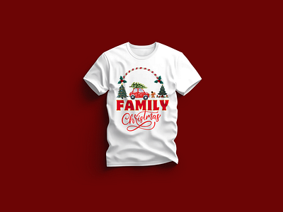 Family Christmas T-shirt Design calligraphy car clothing dad decor decoration family christmas floral funny graphic design holiday illustration kids logo mom party tree tshirt design typography xmas