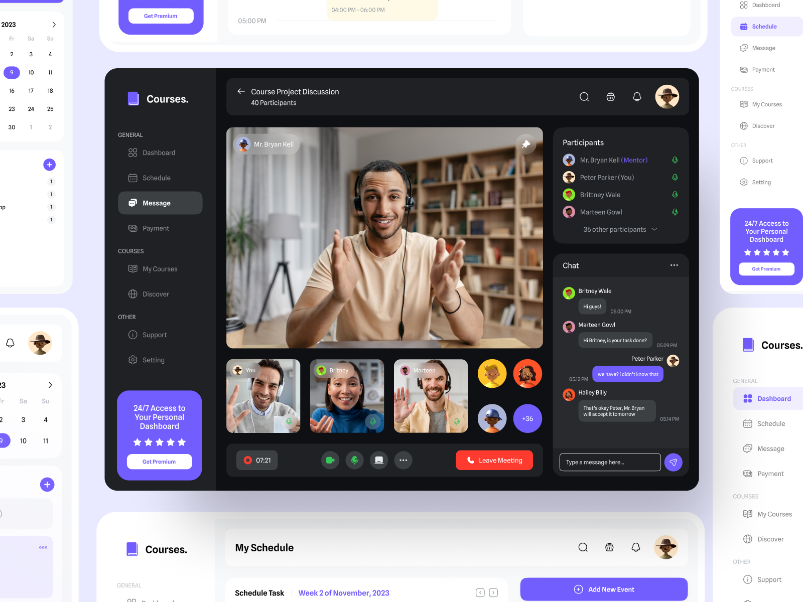 Courses - Courses Dashboard UI KIT analytic buy class call card chart course courses dashboard dpopstudio figma management mentor mentoring responsive tutorial ui ui kit ui ux ux video call