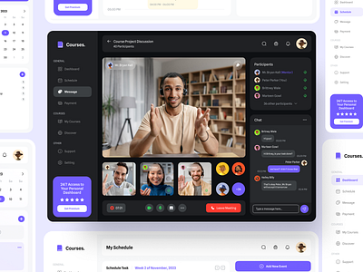 Courses - Courses Dashboard UI KIT analytic buy class call card chart course courses dashboard dpopstudio figma management mentor mentoring responsive tutorial ui ui kit ui ux ux video call