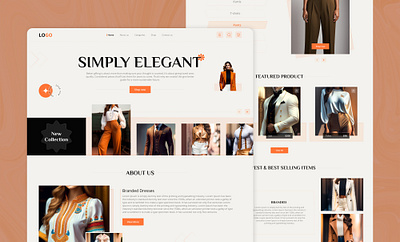 Fashion AI site ai brand clothes ecommerce elegant fashion home image generator landing page minimal orange web website yellow