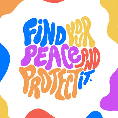 Find Your Peace color design illustration lettering procreate shapes typography