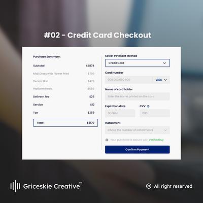 Daily Ui 01 - Credit Card Checkout ui ux