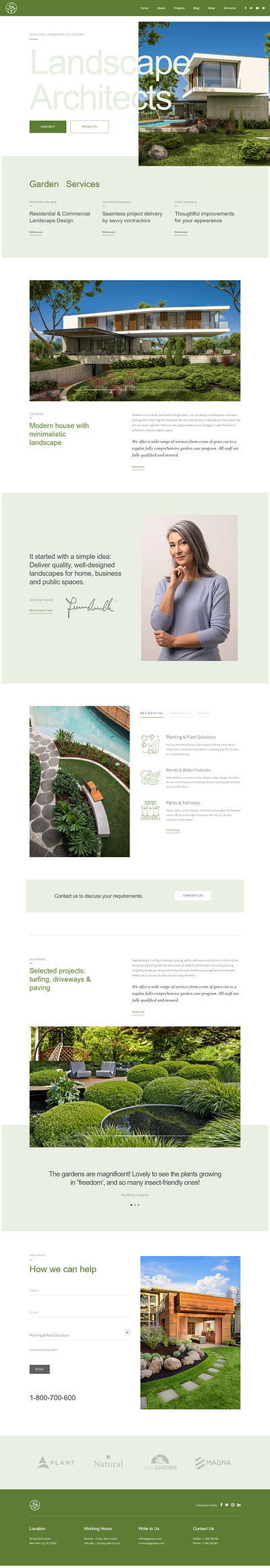 Landscape Company Website branding design graphic design ui ux website wordpress