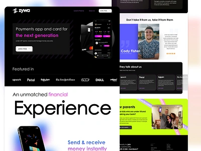 Yet Another reimagining of the Zywa website finace payment web design web page