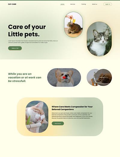 Pet-care website design figma design graphic design ui web design website mockup