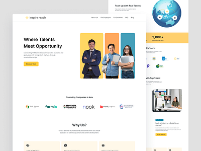 Inspire Reach - Framer Website b2b b2c career services cms dailyui figma framer home page landing page minimalist site ui design uiux web design web page website