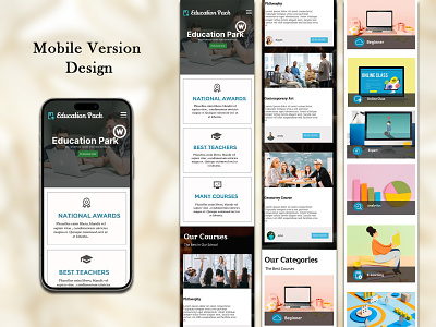 Mobile Web Template business design education figma graphic design illustration illustrator laptop management marketing mobile mobile web template photoshop