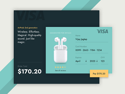 Credit card UI graphic design ui