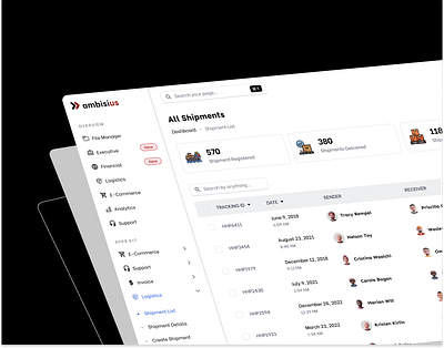 Ambisius (Shipment Management) ambisius dashboard design figma management shipment ui ux website