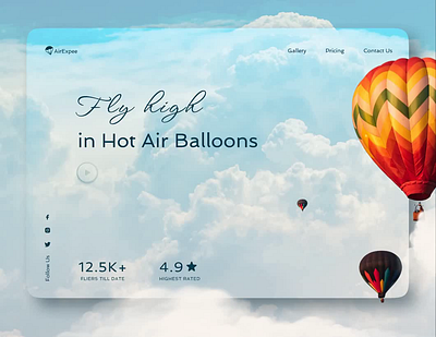 Hot Air Balloon Ride-Tour Homepage Parallax Effect