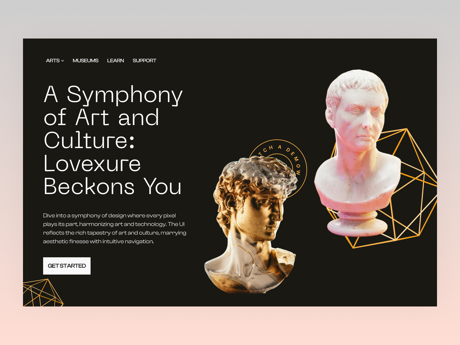 Symphony Art & Culture art culture design elegant history landingpage minimal museum smooth ui uidesign user userexperience userinterface ux uxdesign website