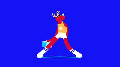 OKOO /// XMAS BASKETBALL animation basket basketball chritmas gif gift loop present reindeer xmas