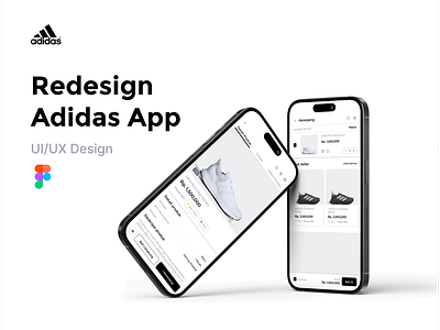 Redesign Adidas App adidas black ecommerce figma marketplace mobile app shoes ui ux white