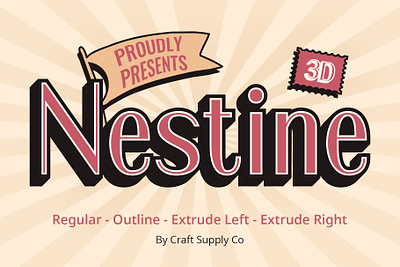 Nestine 3D Font - Craft Supply Co brush creative design elegant font illustration lettering logo typeface ui