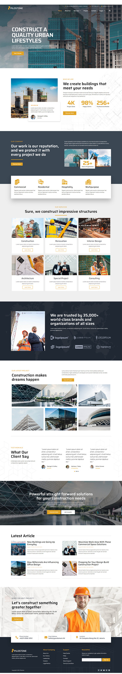 Construction Company Website branding design graphic design ui ux website wordpress