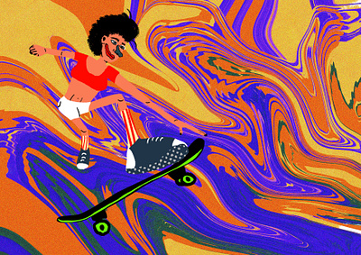 56/ Skateboarding time 2d illustration 2dillustration adobe photoshop digitalart digitalartist girls girls and skatwboarding illustration skate skateboarding sport