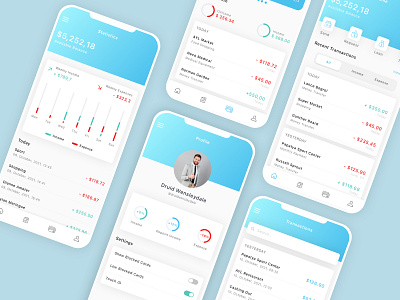 Banking & Wallet Mobile App UI Kit banking chart finance fintech mobile app ui ux wallet