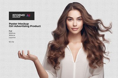 Poster Mockup Girl Advertising Product advertising banner beauty industry branding character cosmetics graphic design logo marketplace mockup poster presentation shampoo template ui