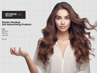 Poster Mockup Girl Advertising Product advertising banner beauty industry branding character cosmetics graphic design logo marketplace mockup poster presentation shampoo template ui