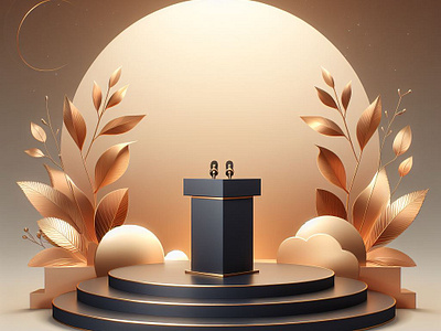 3D Podium With AI design 3d animation graphic design ui