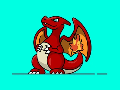 Dragon (Day 17/30 Vector Art Illustration) adobe cartoon colorful dailyui danger design dragon drawing figma fire graphic design hot illustration illustrator nails sharp sketching ui wings