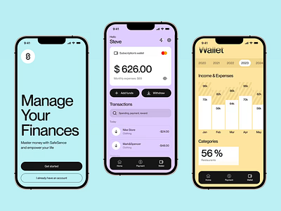 Fintech App app application colors finance fintech mobile pastel ui ux