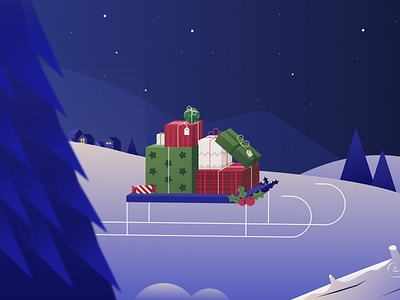 Winter holidays holidays illustration mountains new year presents snow winter