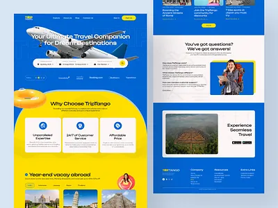 Trip Tango - Landing Page for Travel desktop first shoot landing page tourism travel traveling trip ui