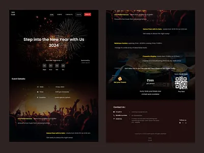 New year event landing page 2024 branding guviuichallenge logo ty typography ui ux