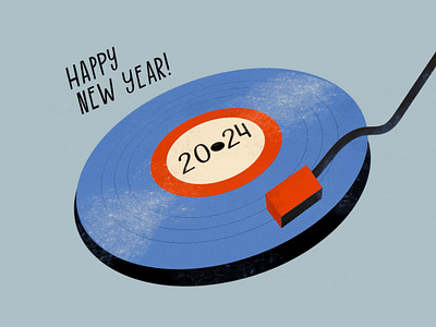 Happy New Year! animation christmas disk graphic design illustration music ney year retro texture vector vintage vinyl