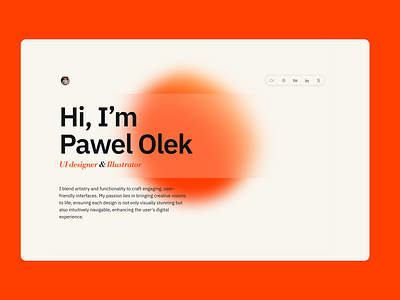 Hero Section orange portfolio simple ui ui design webdesign