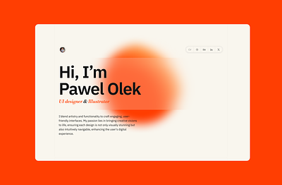 Hero Section orange portfolio simple ui ui design webdesign
