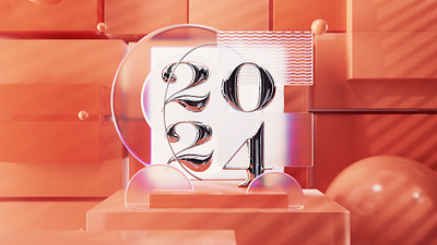 Hello 2024! art direction cinema 4d design motion graphics new year redshift3d typography