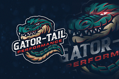 Gator-Tail Performance aligator alligator branding croc crocodile design esport esports logo gator illustration logo mascot mascotlogo reptile sport strong swamp wild