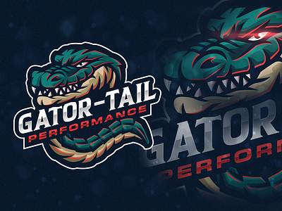 Gator-Tail Performance aligator alligator branding croc crocodile design esport esports logo gator illustration logo mascot mascotlogo reptile sport strong swamp wild