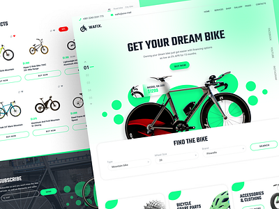 Wafix. - Bike Shop Landing Page bicycle bicycle idea bicycle landing page bicycle mobile bike bike app bike idea bike inspiration bike landing page bike mobile bike website dream bike landing page design landing page idea landing page inspiration shop user experience user interface website design website inspiration