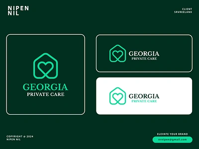 Georgia Private care logo branding brand designer branding business logo care logo designer elderly logo green logo heart home care logo home icon house logo logo logo design logo designer logomark logos medical logo simple logo usa logo visual identity