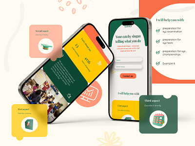 Colorful Education Lading Page Template 🎨📚 business colorful course e learning education green landing page landing page design no code responsive responsive website school template ui web web design web designer website website design yellow
