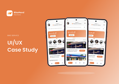 BikeMend Motor Service App branding casestudy design figma illustration ui ui ux design uiux ux ux case study uxdesign